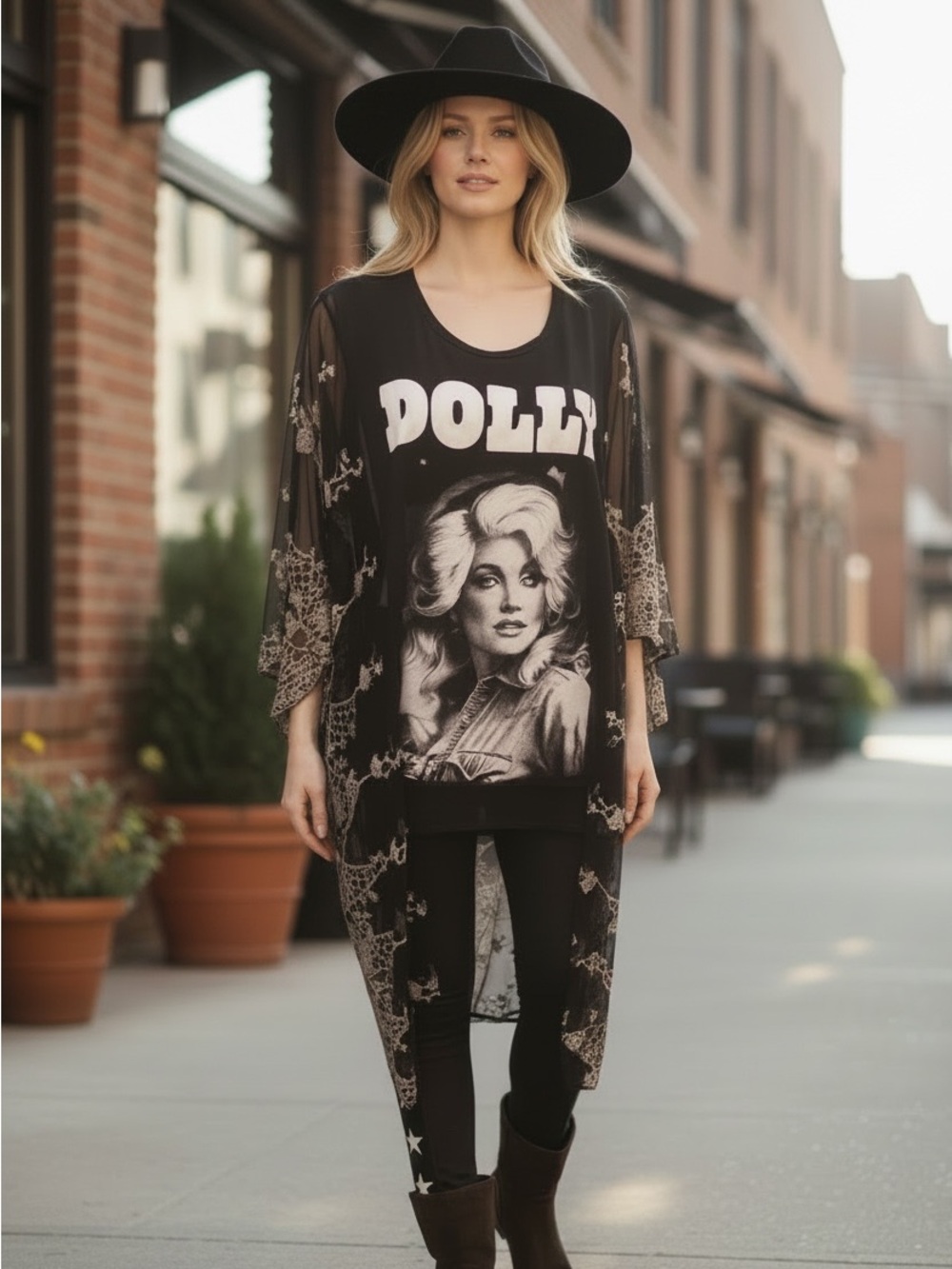 One-of-a-kind custom Dolly Parton Poncho Top